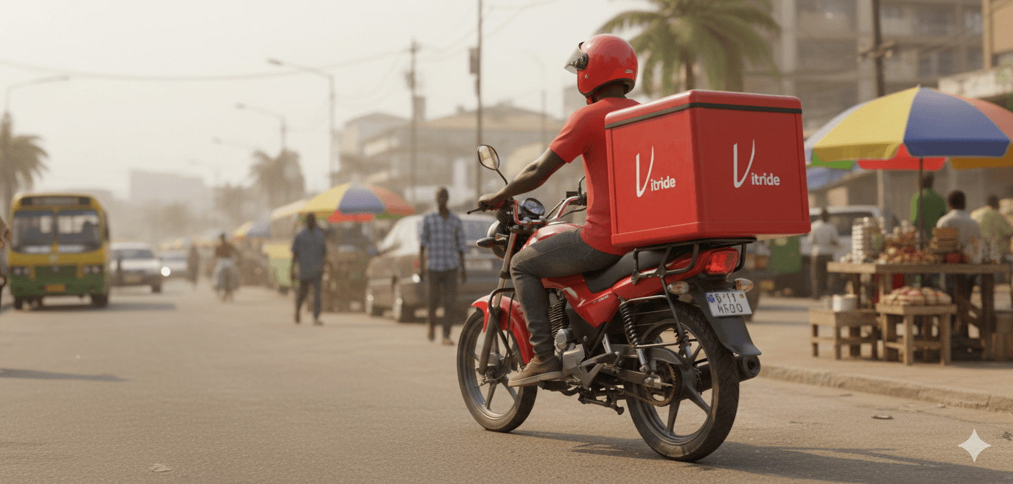 VitRide delivery rider on a motorbike